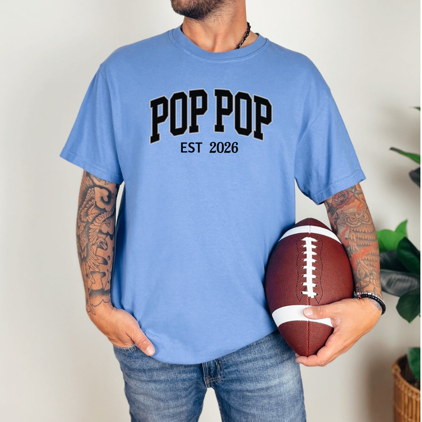 Personalized Pop Pop T-Shirt, Pop Pop EST [Year Tee], Custom Father's Day Gift, Personalized Grandpa Gift