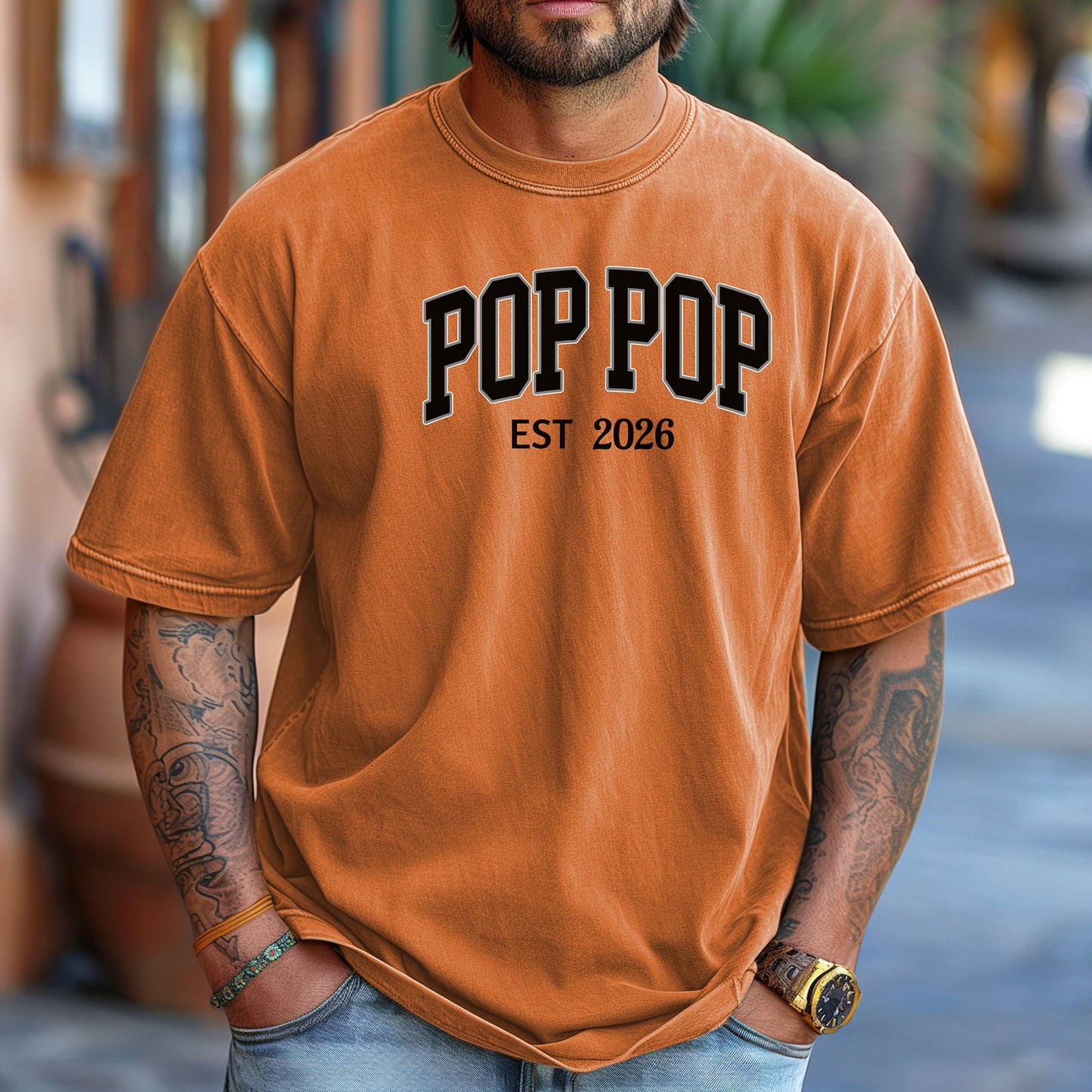 Personalized Pop Pop T-Shirt, Pop Pop EST [Year Tee], Custom Father's Day Gift, Personalized Grandpa Gift
