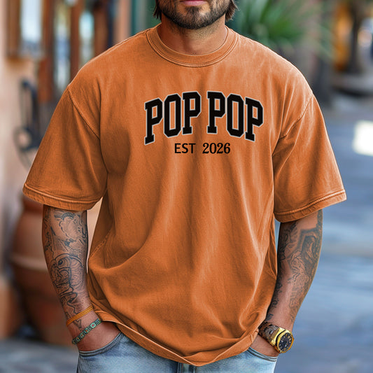 Personalized Pop Pop T-Shirt, Pop Pop EST [Year Tee], Custom Father's Day Gift, Personalized Grandpa Gift