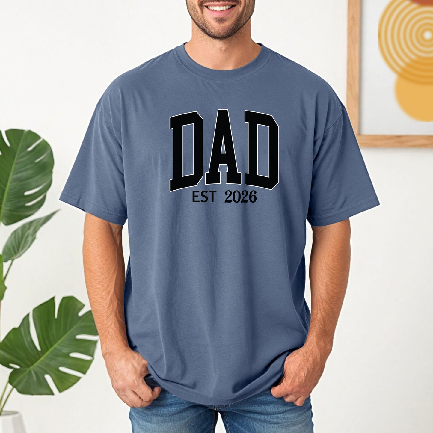 Personalized Dad EST [Year]Unisex T-Shirt, Perfect for Father's Day, New Dad Gift, Casual Wear, Family Gatherings