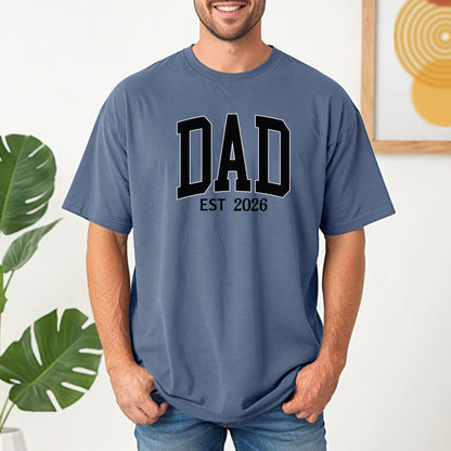 Personalized Dad EST [Year]Unisex T-Shirt, Perfect for Father's Day, New Dad Gift, Casual Wear, Family Gatherings