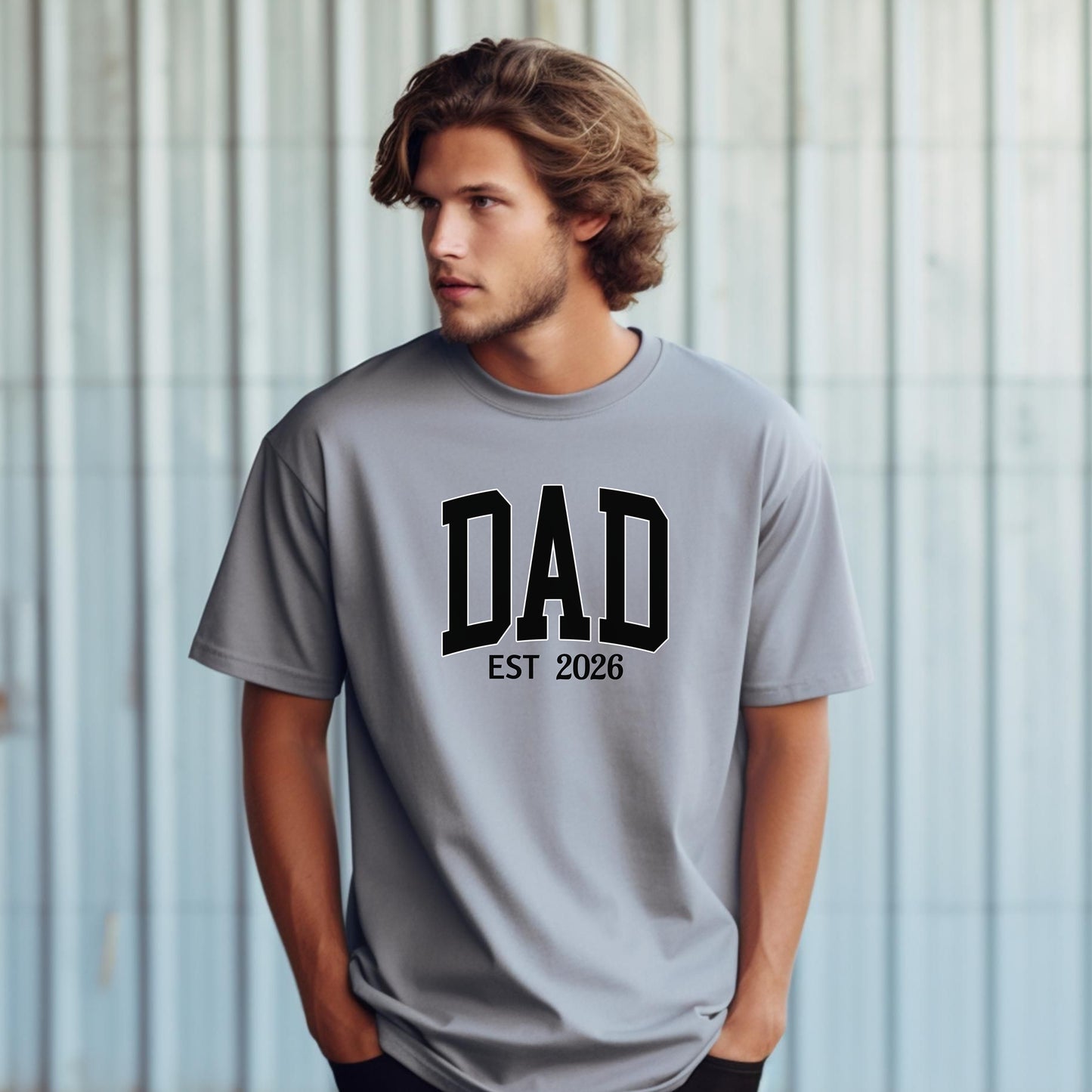 Personalized Dad EST [Year]Unisex T-Shirt, Perfect for Father's Day, New Dad Gift, Casual Wear, Family Gatherings