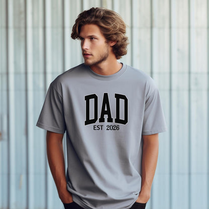 Personalized Dad EST [Year]Unisex T-Shirt, Perfect for Father's Day, New Dad Gift, Casual Wear, Family Gatherings