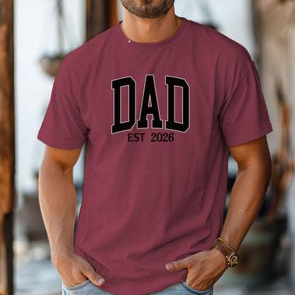 Personalized Dad EST [Year]Unisex T-Shirt, Perfect for Father's Day, New Dad Gift, Casual Wear, Family Gatherings