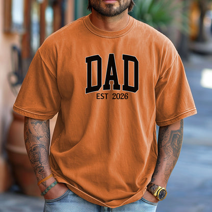 Personalized Dad EST [Year]Unisex T-Shirt, Perfect for Father's Day, New Dad Gift, Casual Wear, Family Gatherings