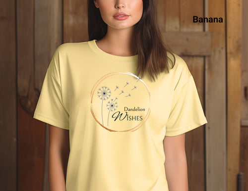 Dandelion Wishes Tshirt, Nature Lovers, Whispered Wishes, Dandelion Seed Art, Nature's Wish, Floating Wishes, Botanical Serenity
