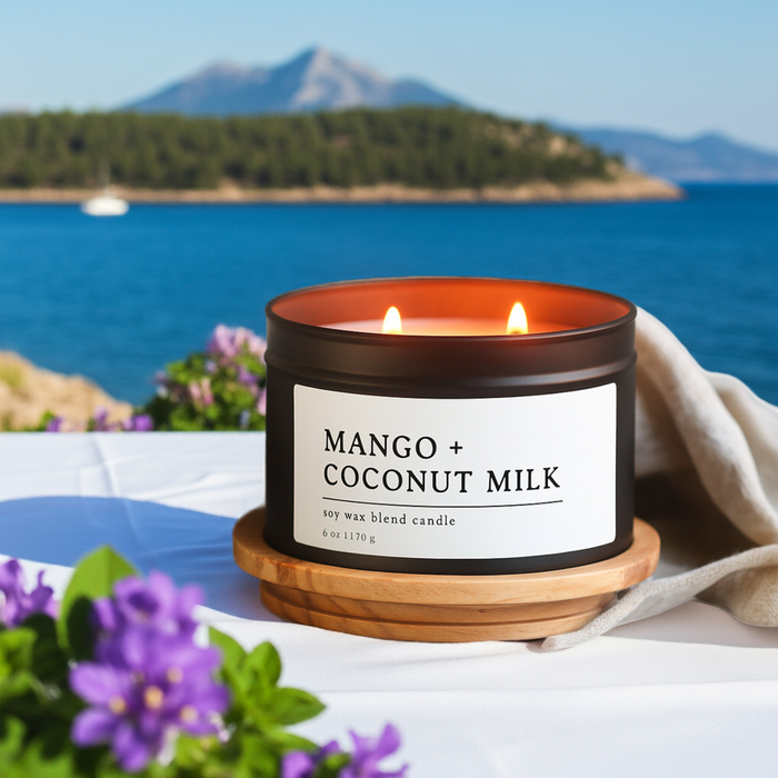 Mango + Coconut Milk Soy Wax Blend Candle, 6 oz 2-Wick