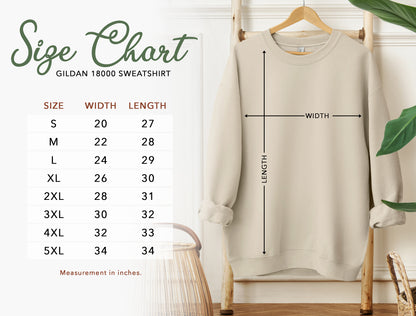 Gildan 18000 Size Chart - Hanging Sweatshirt, Sand Color
