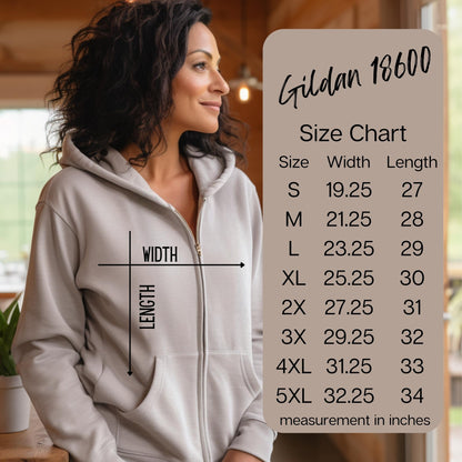 Gildan 18600 Size Chart