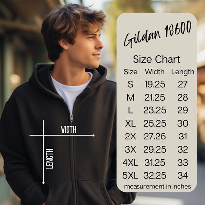 Gildan 18600 Size Chart