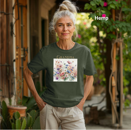 Floral Grandma T-Shirt, Charming Spring Floral Tee, Great for Mother's Day or Family Reunion, Thoughtful Grandma Gift, Comfort Colors® Tee