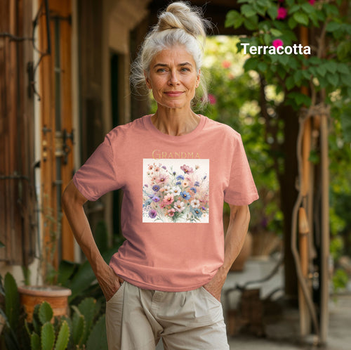 Floral Grandma T-Shirt, Charming Spring Floral Tee, Great for Mother's Day or Family Reunion, Thoughtful Grandma Gift, Comfort Colors® Tee