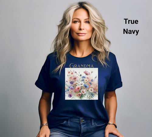 Floral Grandma T-Shirt, Charming Spring Floral Tee, Great for Mother's Day or Family Reunion, Thoughtful Grandma Gift, Comfort Colors® Tee