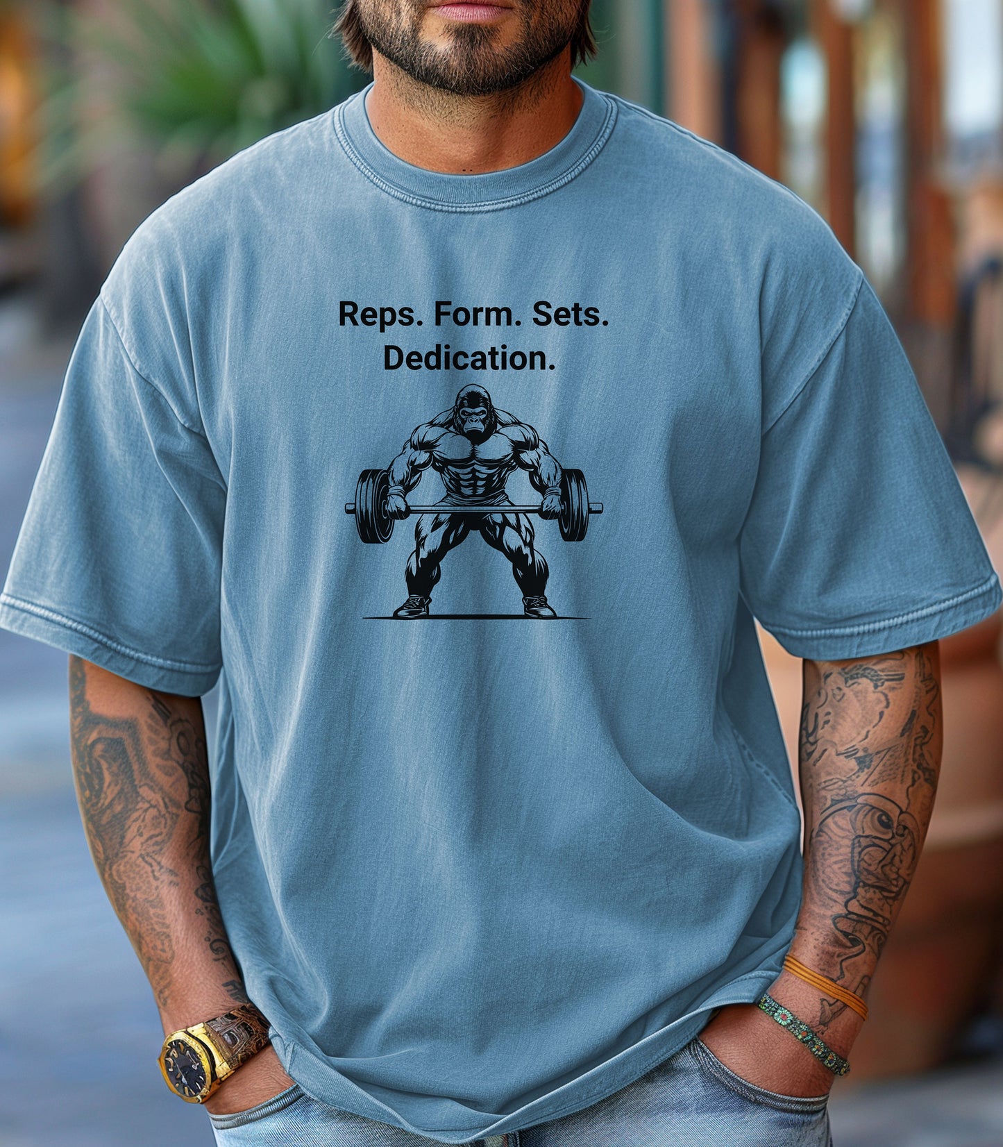 Reps Form Sets Dedication Gym T-Shirt, Gym Workout Tee