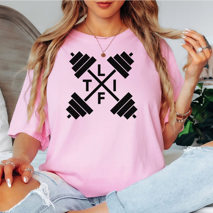 LIFT Barbell Gym T-Shirt, Workout Gift, Weightlifting Gear