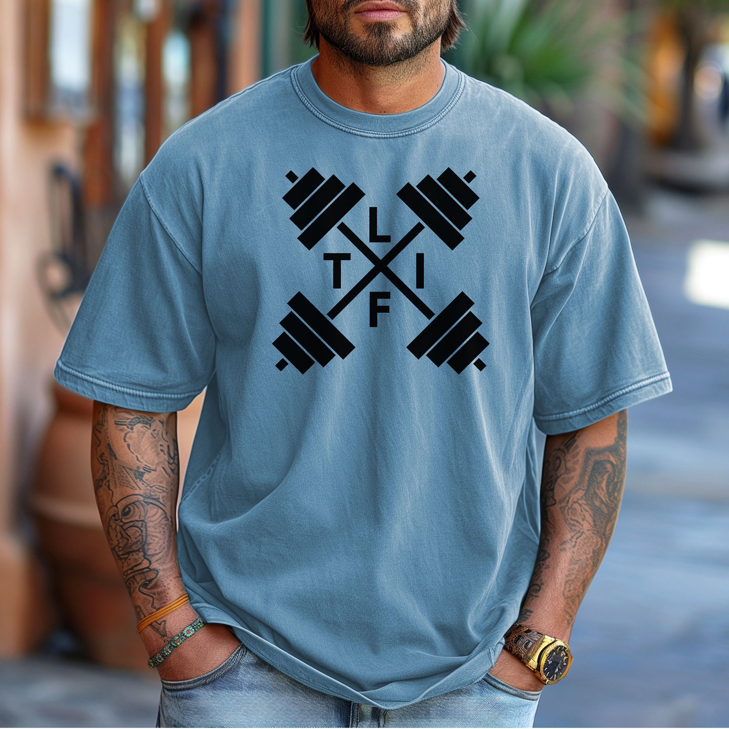 LIFT Barbell Gym T-Shirt, Workout Gift, Weightlifting Gear