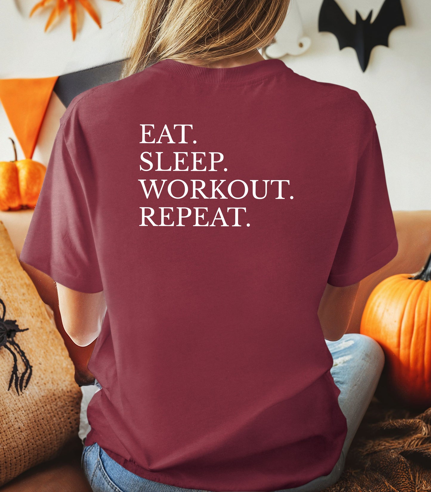 Eat. Sleep. Workout. Repeat. T-Shirt, Motivational Gym Tee