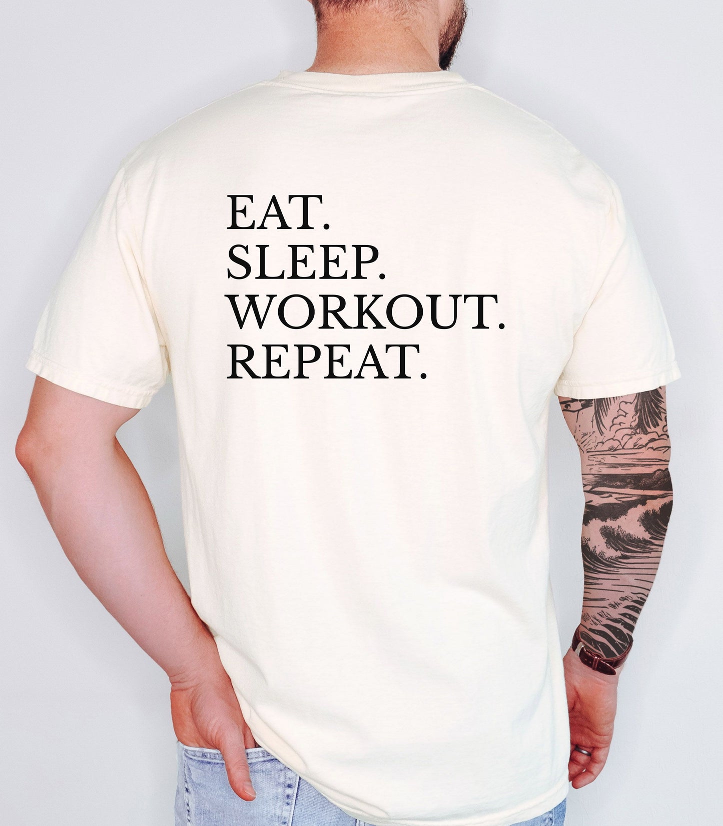 Eat. Sleep. Workout. Repeat. T-Shirt, Motivational Gym Tee