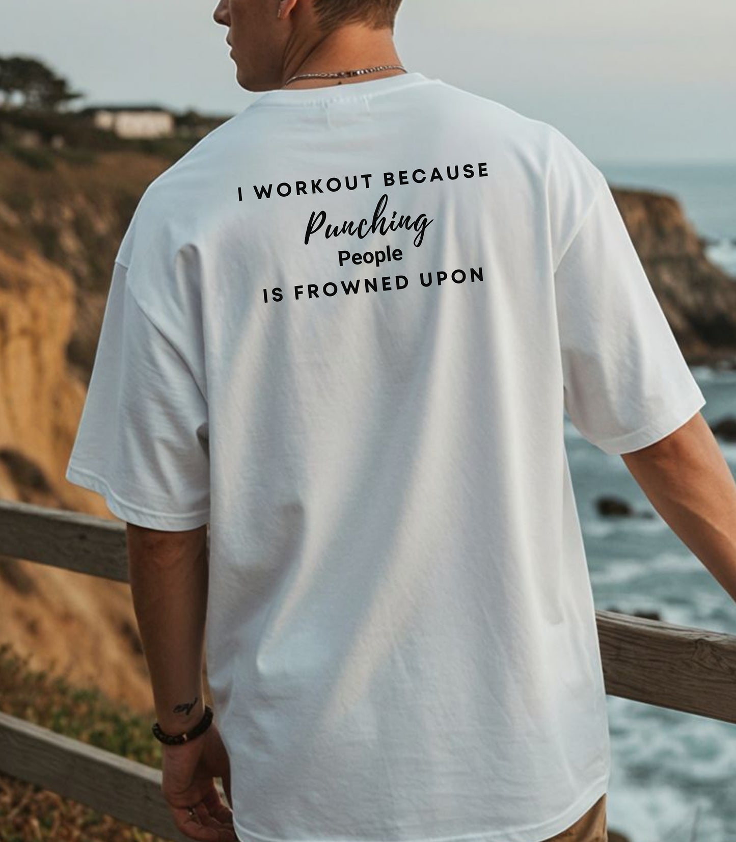 I Workout Because Punching People Is Frowned Upon Tee,  Workout Motivational Shirt