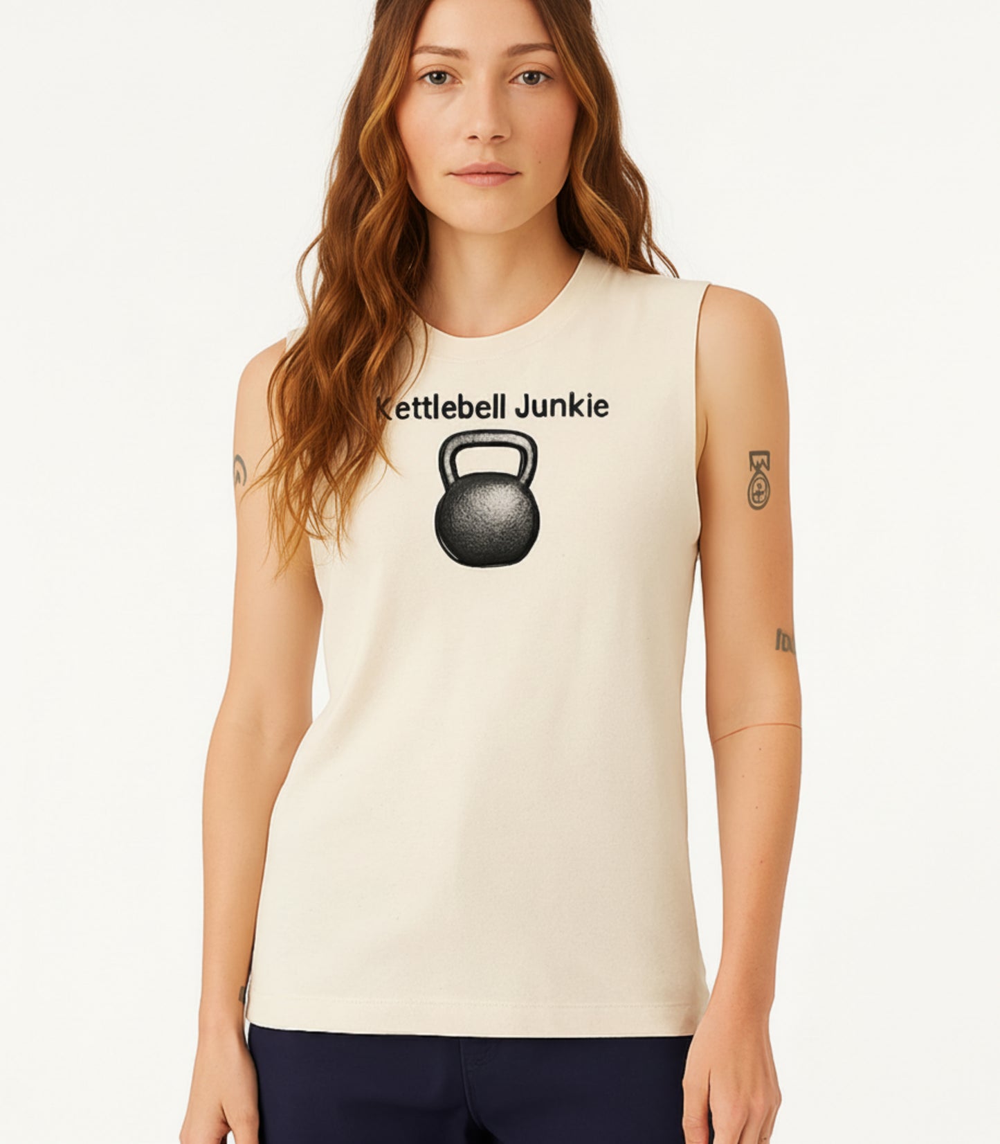 Kettlebell Junkie Muscle Tank, Gym Workout Sleeveless Tee