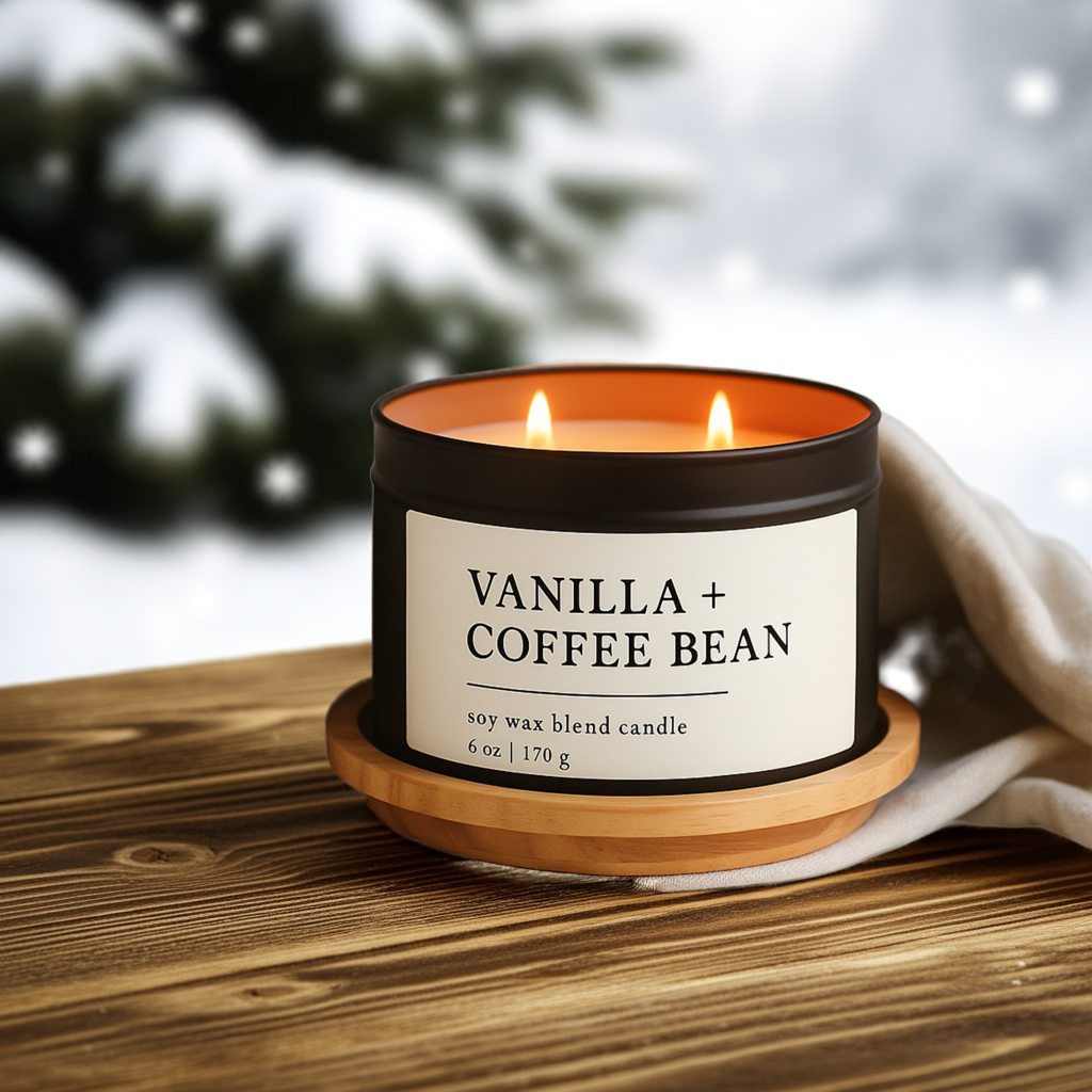 Vanilla + Coffee Beab Soy Wax Blend Candle, 6 oz 2-Wick