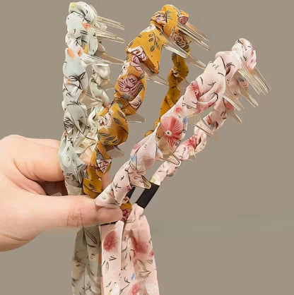 Floral Braided Ribbon Headband, Boho Hair Accessory