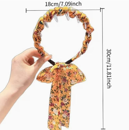 Floral Braided Ribbon Headband, Boho Hair Accessory