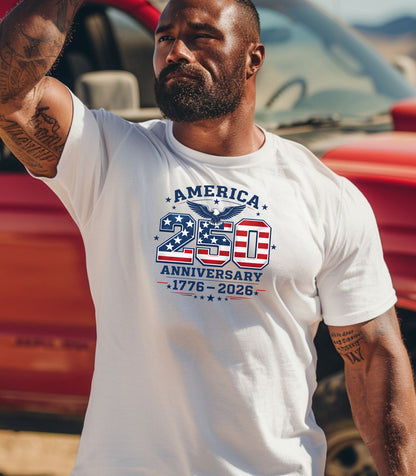 America 250 Anniversary T-shirt | 1776-2026 Patriotic Flag Design