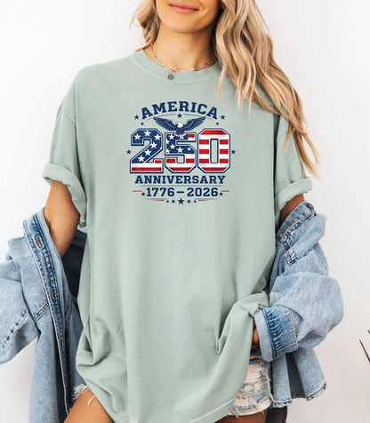 America 250 Anniversary T-shirt | 1776-2026 Patriotic Flag Design