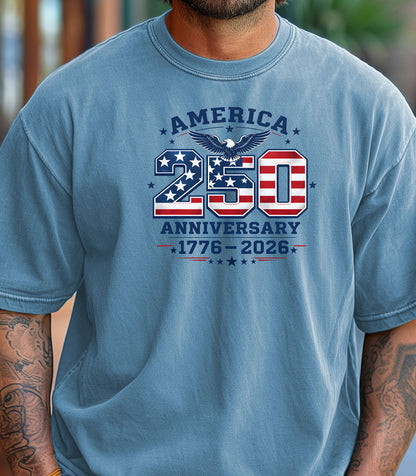 America 250 Anniversary T-shirt | 1776-2026 Patriotic Flag Design