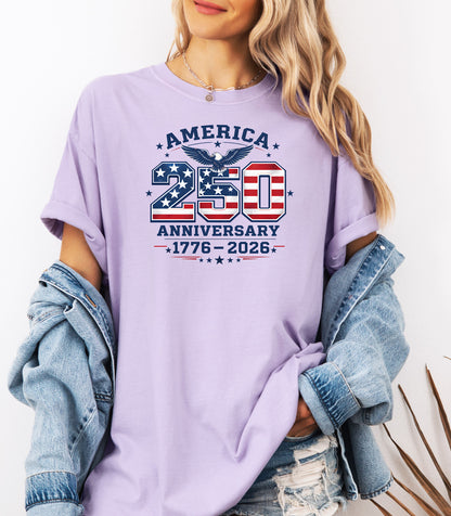 America 250 Anniversary T-shirt | 1776-2026 Patriotic Flag Design