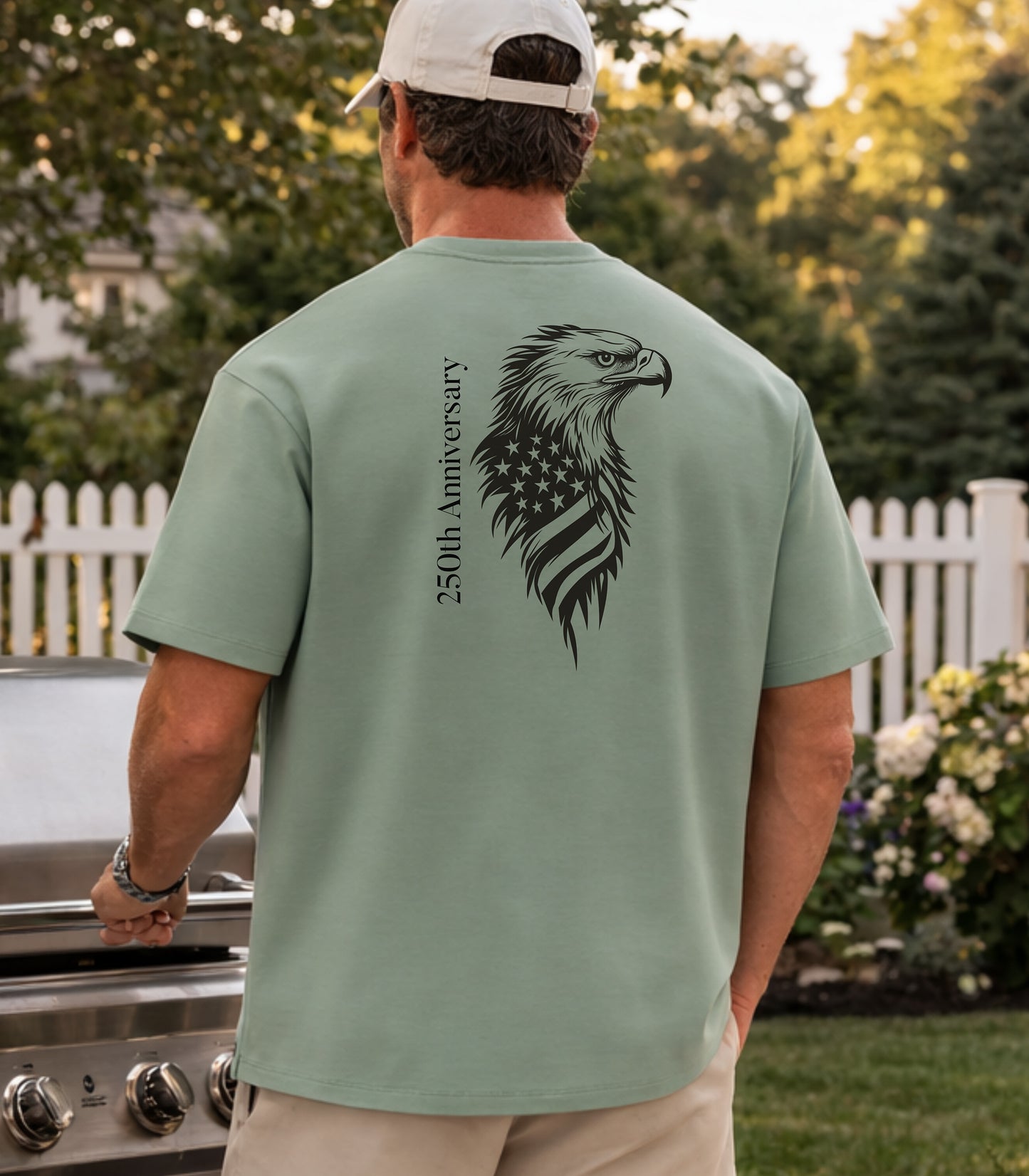 America 250th Anniversary T-Shirt, Patriotic Eagle Design