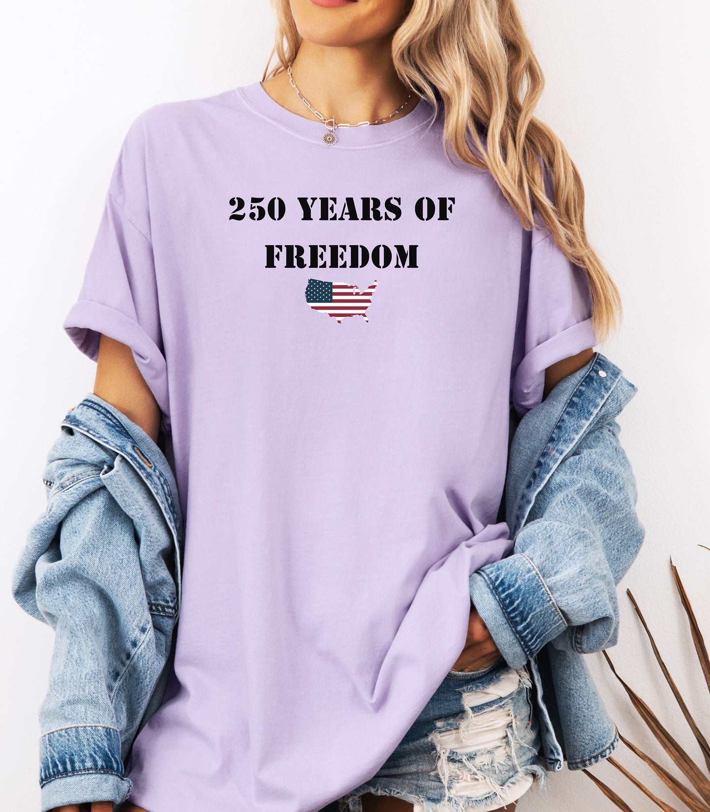 250 Years of Freedom T-shirt, USA flag map, patriotic anniversary