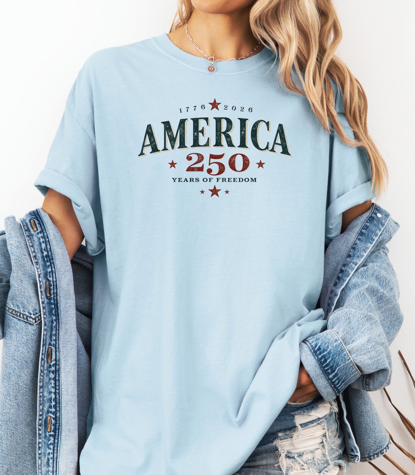 America 250 vintage patriotic logo T-shirt, Independence Anniversary Tee