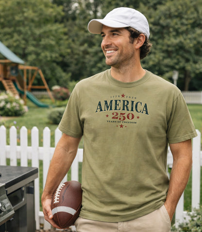 America 250 vintage patriotic logo T-shirt, Independence Anniversary Tee