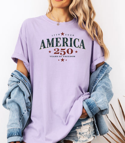 America 250 vintage patriotic logo T-shirt, Independence Anniversary Tee