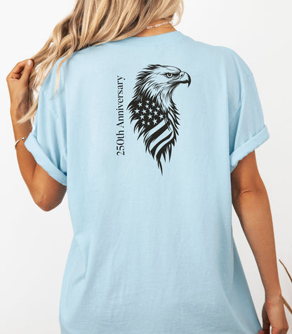 America 250th Anniversary T-Shirt, Patriotic Eagle Design