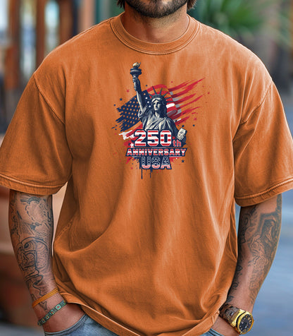 Statue of Liberty 250th Anniversary T-shirt | American Flag Graphic