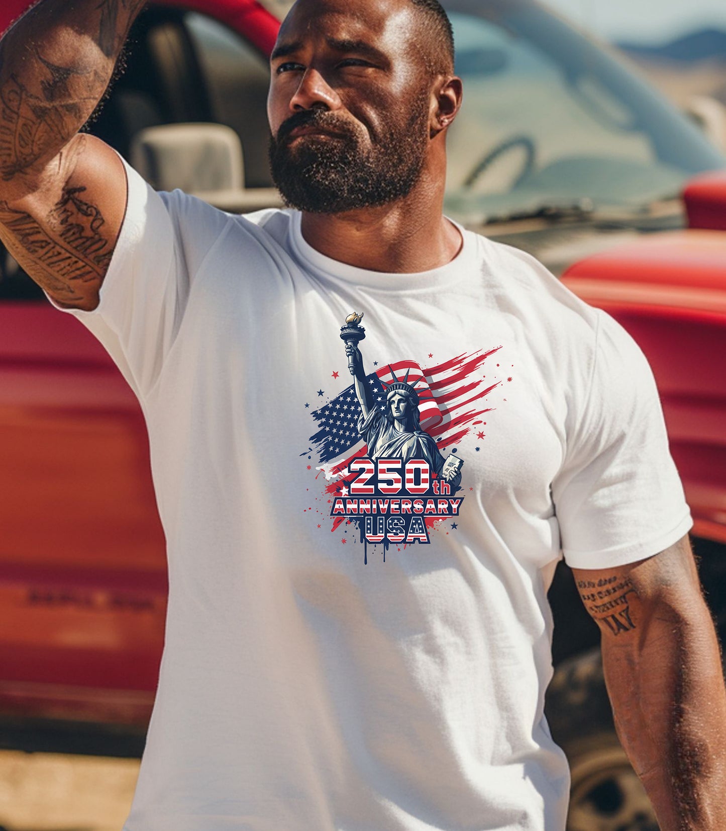 Statue of Liberty 250th Anniversary T-shirt | American Flag Graphic