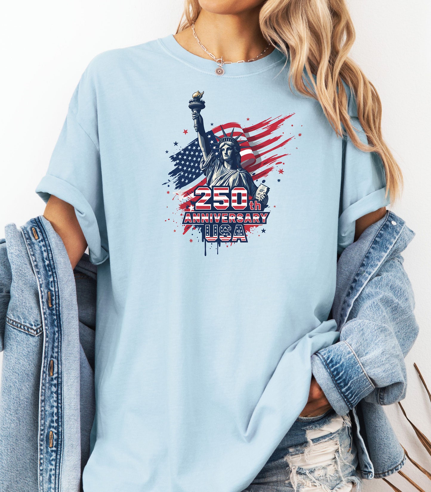 Statue of Liberty 250th Anniversary T-shirt | American Flag Graphic