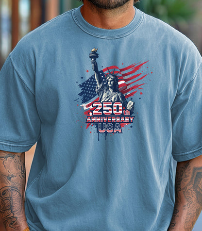 Statue of Liberty 250th Anniversary T-shirt | American Flag Graphic