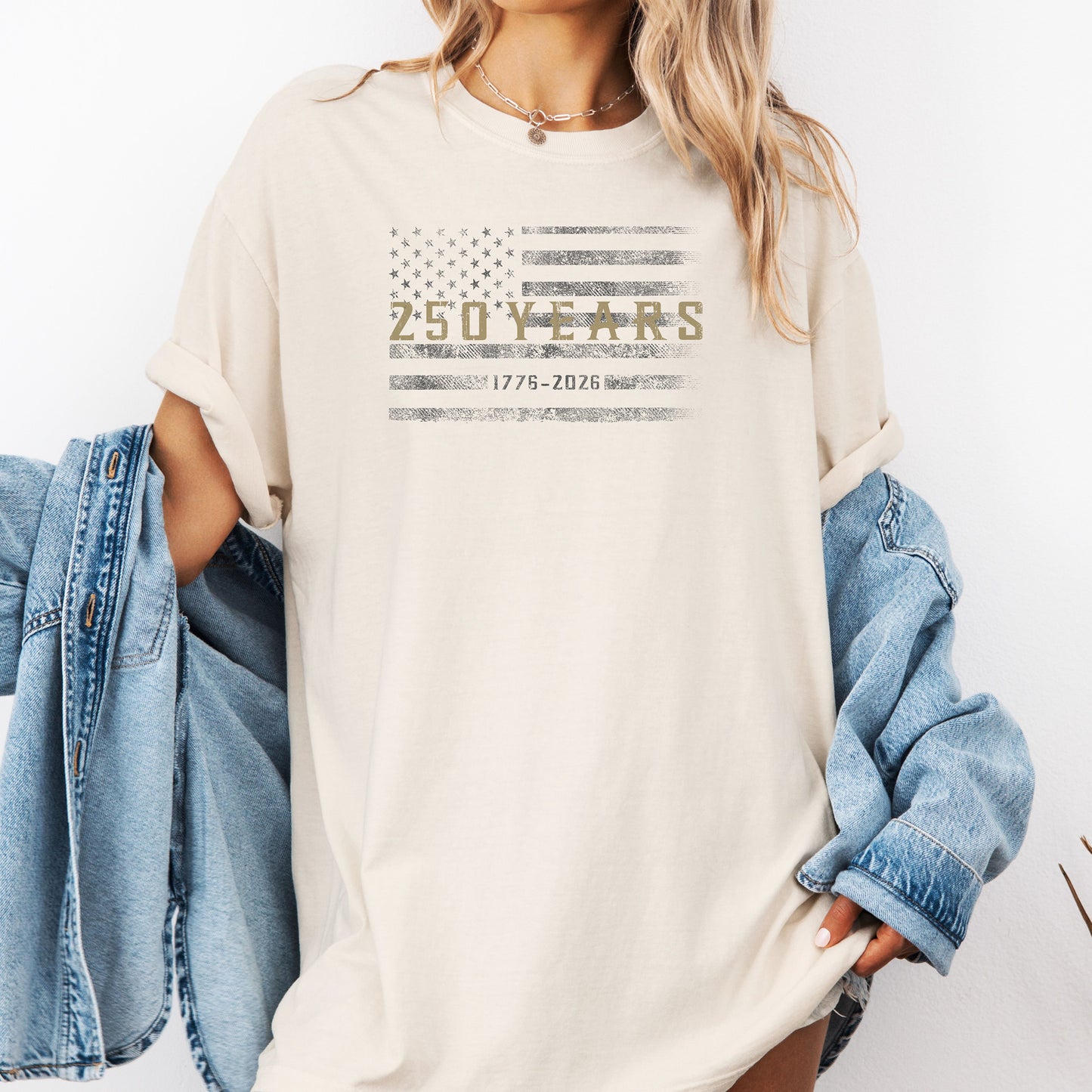 250 Years Flag Graphic T-Shirt, Distressed American Flag, Anniversary Tee