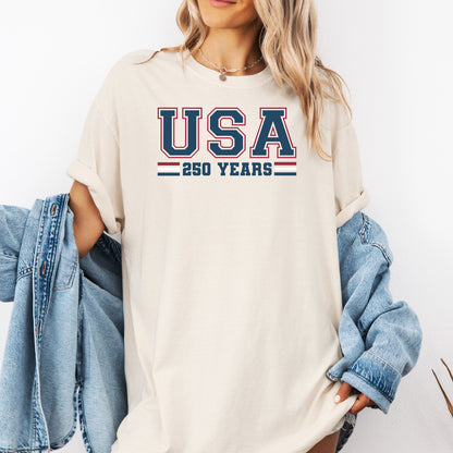 USA 250 Years T-Shirt, Patriotic Independence Day 250th Anniversary Tee