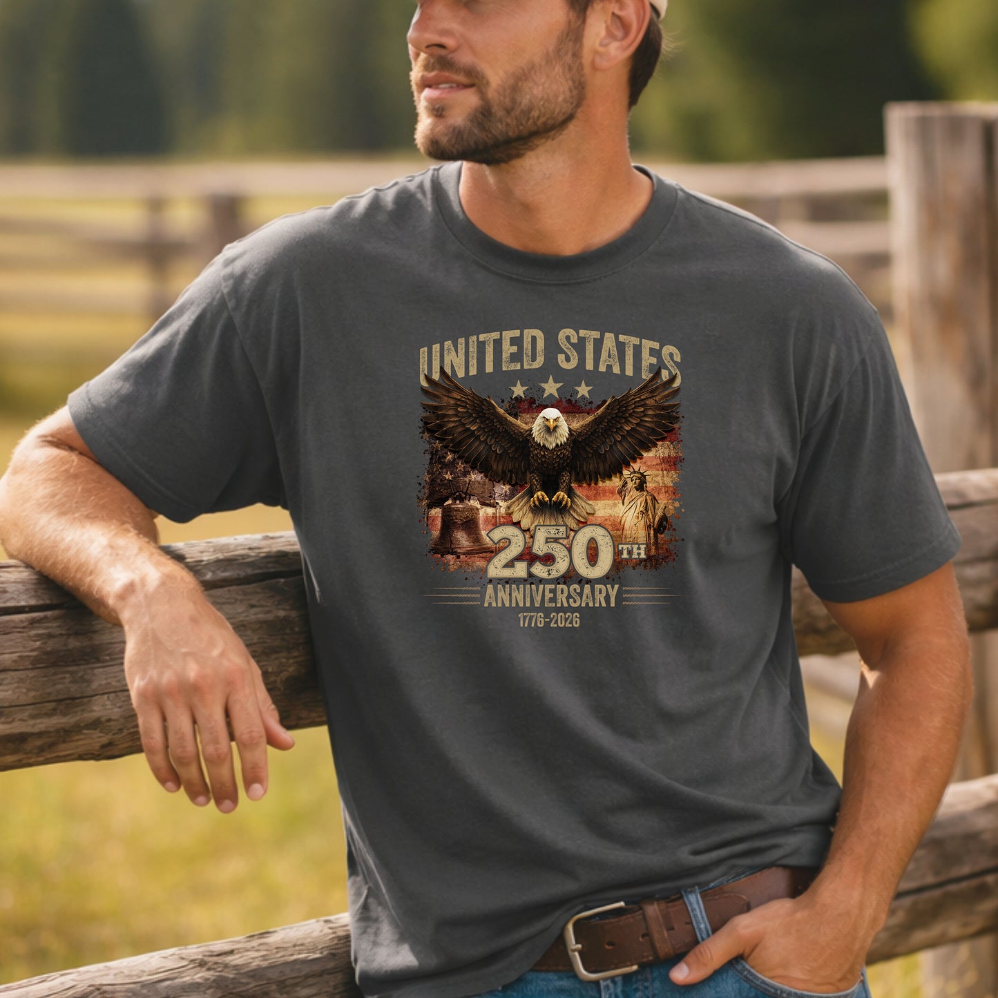 United States 250th Anniversary Eagle T-shirt, Independence America Patriotic Shirt