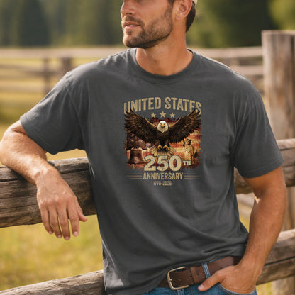 United States 250th Anniversary Eagle T-shirt, Independence America Patriotic Shirt