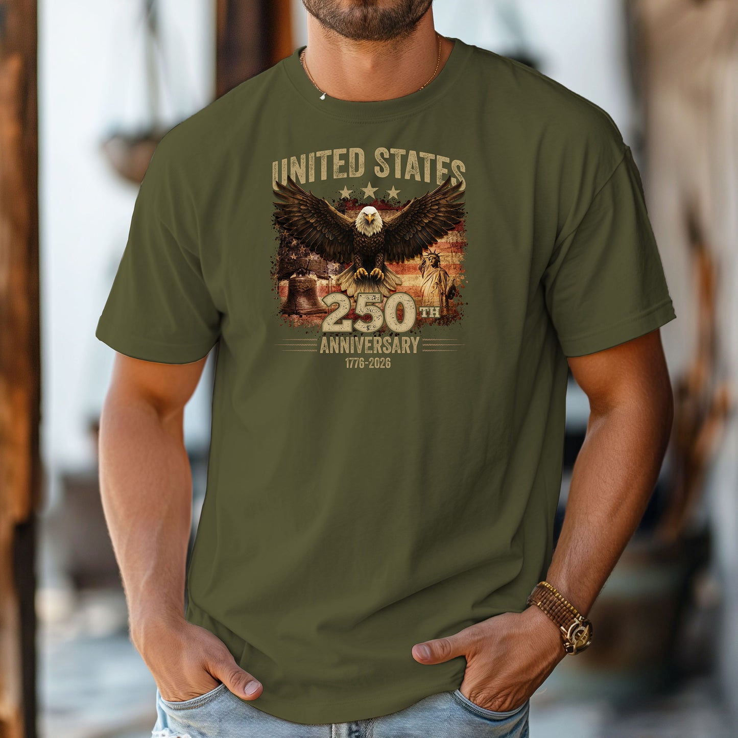 United States 250th Anniversary Eagle T-shirt, Independence America Patriotic Shirt