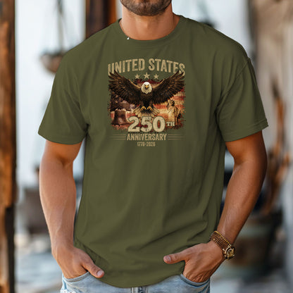 United States 250th Anniversary Eagle T-shirt, Independence America Patriotic Shirt