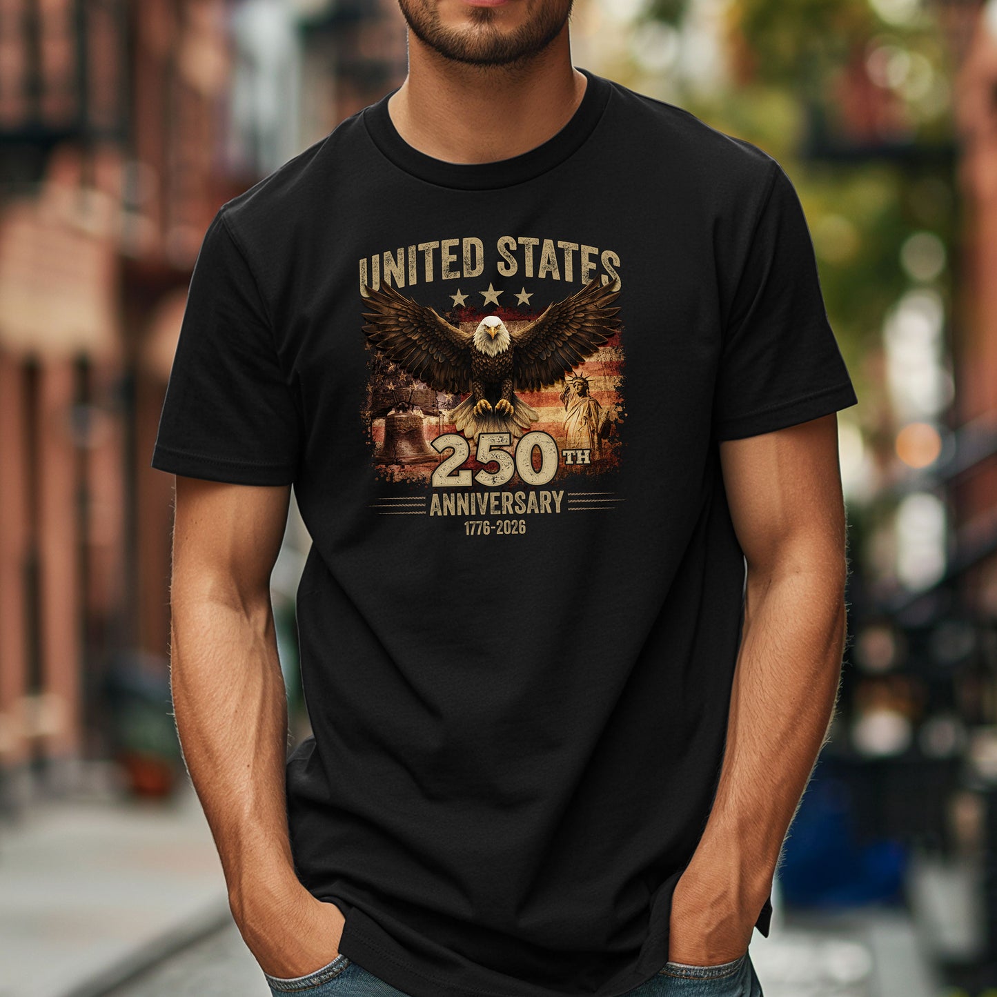 United States 250th Anniversary Eagle T-shirt, Independence America Patriotic Shirt