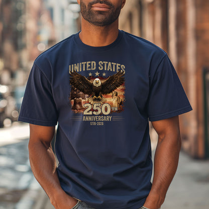 United States 250th Anniversary Eagle T-shirt, Independence America Patriotic Shirt