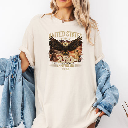 United States 250th Anniversary Eagle T-shirt, Independence America Patriotic Shirt